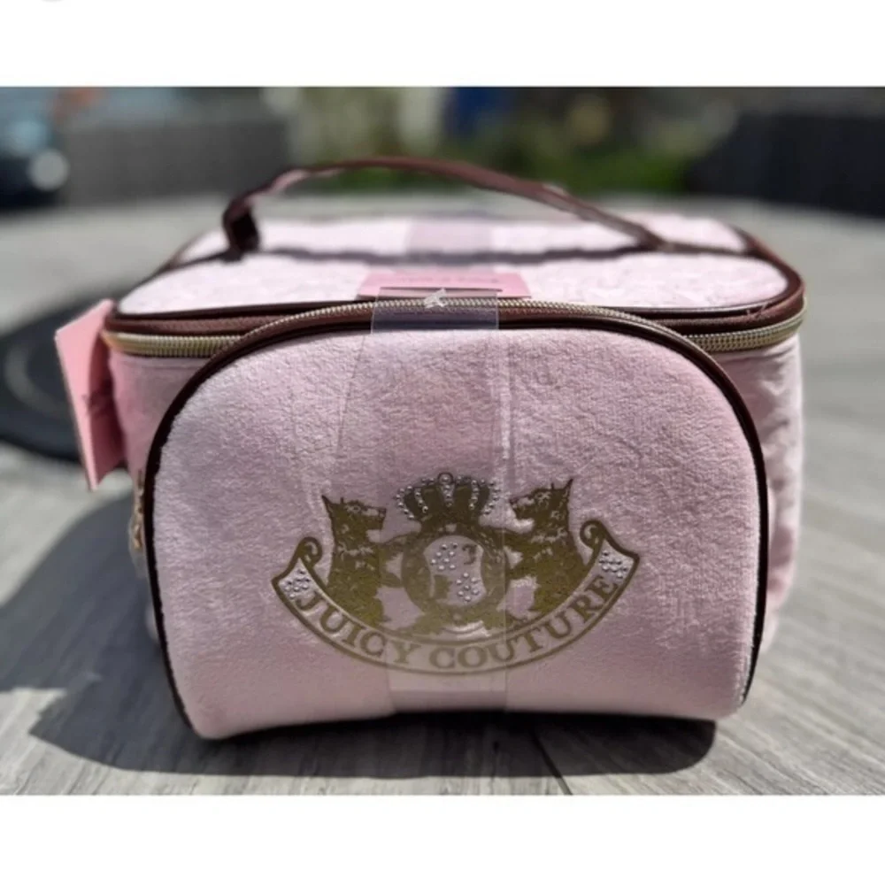 2-PIECE JUICY COUTURE MAKEUP BAG LIGHT PINK AND BROWN‼️